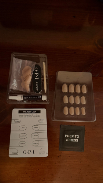 The OPI PressOn Nails displayed flat on the counter