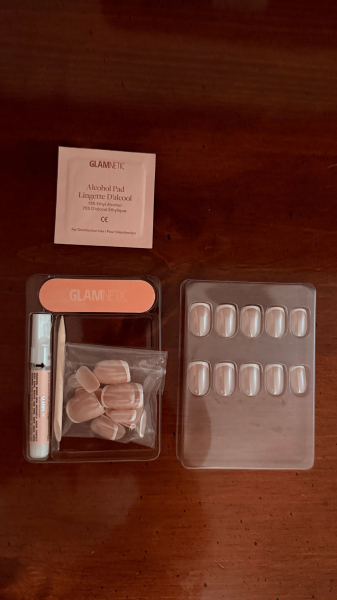 The Glamnetic PressOn Nails displayed flat on the counter